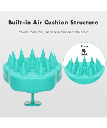 FREATECCH CHAUT Massage Brush - Wet & Dry Shampoo Brush for Scalp Peeling Head Massage & Healthy Hair Growth - Silicone Ridge Care - Classic Green - Buy Online on GoSupps.com
