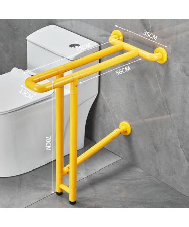 Wall to Floor Mounted Toilet Grab Bar Flip-up Shower Handrail with Legs U-Shaped Safety Balance Hand Support Grips for Seniors Pregnant Heavy Duty Handicapped 75cm Yellow - Buy Online on GoSupps.com