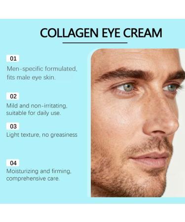JASUAI Collagen Eye Cream for Men with Hyaluronic Acid and Vitamin E AntiAging Under Eyes Reduces Dark Circles Fine Lines Hydrating Firming Facial Moisturizer with Jojoba Oil 4 - Buy Online on GoSupps.com
