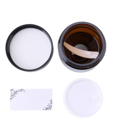 THETIS Homes 2 oz Round Glass Jars (12 Pack) - Amber Cosmetic Containers with Inner Liners, Black Lids, Labels - 12 Count - Buy Online on GoSupps.com