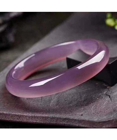 Natural Purple Agate Jade Bangle Bracelet for Women Bracelet Round Bangle Jade Gemstone Bracelet Jewelry with Vintage High End Jewellery Gift 62mm - Buy Online on GoSupps.com
