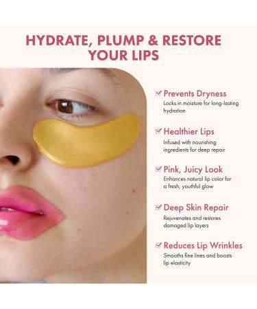 PURE SOL. Pucker Up Baby - Cherry Blossom Hydrogel Lips Masks with Collagen for Softening - Plumping Lip Mask Formulation to Improve Elasticity & Softening - Pink Lip Masks for Intense Care - 10 Pack - Buy Online on GoSupps.com