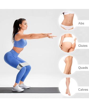 TheFitLife Resistance Exercise Bands for Women - Fabric Workout Bands for Booty Hip Glute Leg Thigh - Home Gym Fitness Loop Bands - Short Grey - Buy Online on GoSupps.com