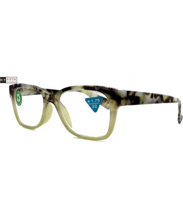 Aya Premium Reading Glasses | High-End Fashion Readers +1.25 to +4 Magnifiers | Square Green & Black Tortoise Optical Frame | Shop Internationally - Buy Online on GoSupps.com