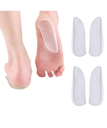 2 Pairs Medial & Lateral Heel Wedge Silicone Insoles - Corrective Adhesive Shoe Inserts for Foot Alignment, Knock Knee Pain, Bow Legs, Osteoarthritis for Men and Women