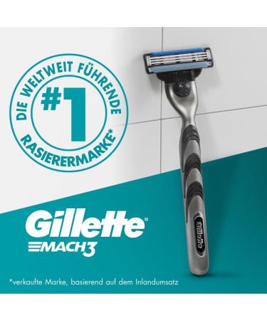 Gillette Mach3 Razor Blades - 25 Replacement Blades for Men | Wet Razor Blades - Optimal Shaving Experience - Buy Online on GoSupps.com