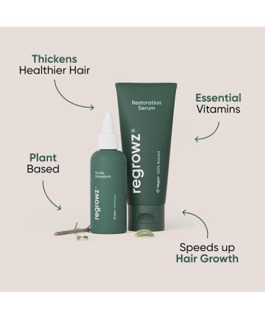 Regrowz Natural Hair Loss Remedy - 3 Month Supply | Effective & Safe Hair Growth Solution - International Shipping Available - Buy Online on GoSupps.com