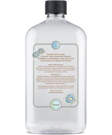 Quinns Alcohol-Free Witch Hazel with Aloe Vera 16oz - Unscented | Natural Skin Toner - Buy Online on GoSupps.com