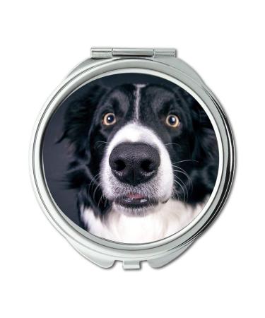 Mirror makeup mirror Dog Nose Snout Head Animal Close Up Black Face pocket mirror portable mirror