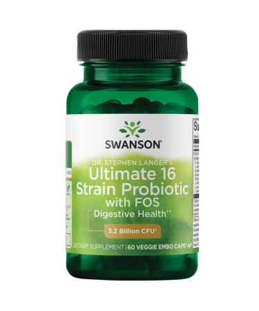 Swanson Swanson Dr. Stephen Langer's Ultimate 16 probiotic strains in complex with FOS prebiotics (digestive aid) 60 vegetable capsules