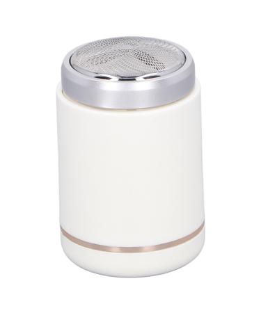 Electric Beard Trimmer Portable 6000RPM 3W Mini Beard Trimmer ABS Aluminum Alloy USB Charging Pocket Size for Travel (White)