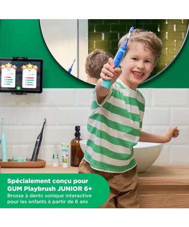 GUM Playbrush JUNIOR 6+ brush heads | compatible with GUM Playbrush electric toothbrush | extra soft bristles | pe - Buy Online on GoSupps.com