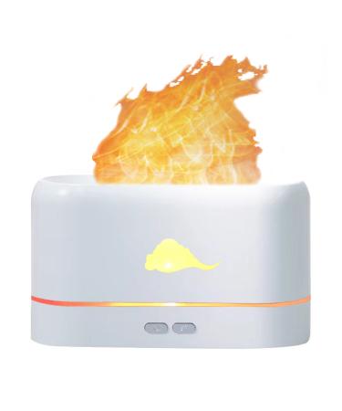 Auspicious Clouds Totems Flame Air Diffuser Humidifier Portable-Noiseless Aroma Diffuser for Home Office or Yoga Essential Oil Diffuser with No-Water Auto-Off Protection (White)