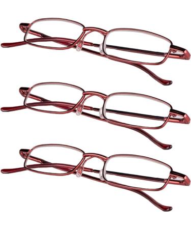 Koosufa 2.5x Reading Glasses for Men & Women - Lightweight Metal Classic Hinge Narrow Style with Case & Pocket Clip (3 Pieces) - Perfect for Comfortable Reading - Buy Online on GoSupps.com
