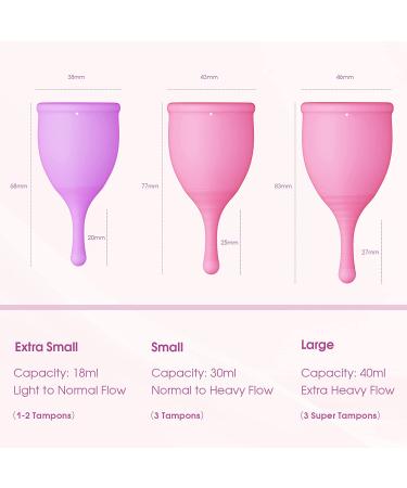 Large Menstrual Cups - 2 Sets Reusable Soft Cups for Heavy Flow - Medical Grade Silicone - USA Designed - Tampon & Pad Alternative (Pack of 2) - Buy Online on GoSupps.com