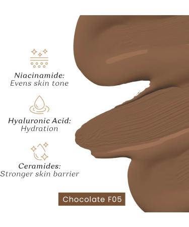 Color.Cupid Truly Me Liquid Foundation | High Coverage Easy Blend | Everyday Comfort Longwear Second skin finish | Triple power of Niacinamide Ceramides and Hyaluronic Acid | Chocolate | 30ml - Buy Online on GoSupps.com