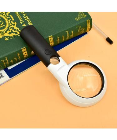 Handheld Magnifying Glass Double-Layer Magnifying Glass Reading Newspaper Magnifying Glass Visual Aid with 5X20X Magnifying Glass for The Elderly with Children Reading with Led Good Times - Buy Online on GoSupps.com