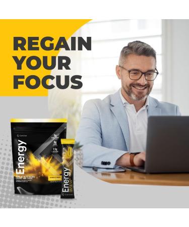 CorVive Energy | Natural Energy & Focus Supplement | with Carnosyn Ashwagandha L-Arginine Theobromine | Zero Sugar 5 Calories 120mg Caffeine | 15 Stick Packs for Mental & Physical Boost | Lemon - Buy Online on GoSupps.com