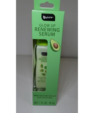 B.pure Glow Up Renewing Serum with Avocado Extract and Ceramides Green 1 Fl Oz