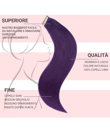Hotlulana Purple Tape Extensions - 100% Real Hair 20 Inch Invisible Weft 10 Piece Soft & Natural - Buy Online on GoSupps.com