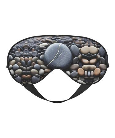 SSIMOO Beach Stone Sleep Mask-Adjustable Breathable Fashionable Eye Mask for A Comfortable Sleep Experience Black