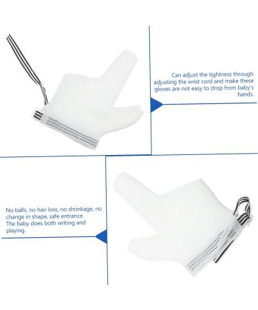 ORFOFE Anti-Eating Gloves Baby Mitts - Stop Thumb Sucking Kit | Nylon Orthotics Thumb Protector for Babies | White 13x7.5cm - Buy Online on GoSupps.com
