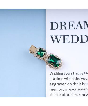 Cimenexe Bohemian Emerald Hair Clip Green Crystal Hair Pins Clips Green Cz Paved Hair Barrette Square Emerald Crystal Headdress Hair Accessories Jewelry for Women and Girls Gifts - Buy Online on GoSupps.com