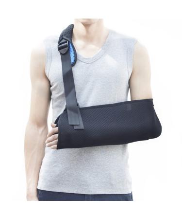 Arm Sling Support-Shoulder Immobilizer Rotator Cuff Wrist Elbow Forearm Brace Ergonomically Designed Arm Sling Strap for Broken Fractured Bones Subluxation Dislocation Sprain Left and Right