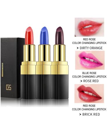 Color Changing Lipstick Trio - Red Blue Black Magic Lip Balm for Women - Buy Online on GoSupps.com