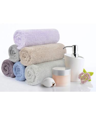 Sunland Microfiber Wash Cloths - Reusable Makeup Remover & Facial Cleaners | 6 Pack in Gray Dark Purple Dark Blue Green Light Purple Light Brown | Perfect for Eco-Friendly Skincare - Buy Online on GoSupps.com