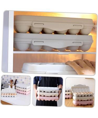 Mikinona 2pcs Pizza Container Fridge Egg Tray Egg Cartons Egg Organizer Egg Rack Plastic Barrel High Capacity Grey 30x15cm - Buy Online on GoSupps.com