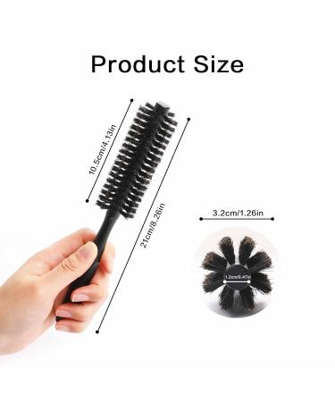 Wild Boar Bristle Hair Brush - Mini Round Blow-Dry Roller with Wooden Handle | Curling & Beard Brush for Men & Women - Buy Online on GoSupps.com