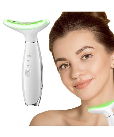 Double Chin Reducer  Firming Wrinkle Removal Device for Neck Face  Effective Anti-Aging  Wrinkle for Skin Care  Facial  Eyes  Body & Neck Massage Kit for Tightening  Firm  Improve and Smooth Long handle-White