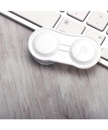 Buy 5 Pairs Contact Lens Cases - Travel-Friendly Eye Lens Boxes for Women - Stylish White & Gray Pupil Containers - Buy Online on GoSupps.com