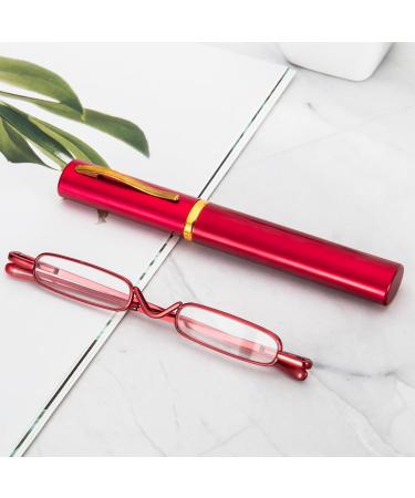 KoKoBin Mini Slim Reading Glasses - Spring Hinge Metal Unisex Visual Aid +3.0 with Case (Red) - International Shipping Available - Buy Online on GoSupps.com