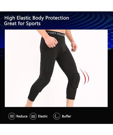 SS Color Fish Men's Black Basketball Leggings with Knee Pads - Large - Buy Online on GoSupps.com