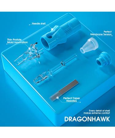 Dragonhawk Tattoo Cartridges Needles Kit | Disposable Standard Needles Set - 50Pcs Mixed Sizes | Dragonhawklabs 1003RL, 1005RL, 1007RL, 1009RL, 1011RL #10 Round Liner - Buy Online on GoSupps.com