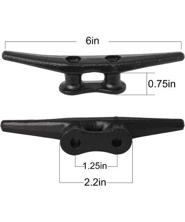 VEITHI 6-inch Boat Cleat - Electrophoretic Coated Black Dock Cleats (4 Pack) - Ideal Cleat Hook for Boat Docks, Decks, Piers - Hardware Included - Buy Online on GoSupps.com