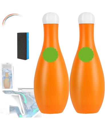 Bowling Blue Bubble Toilet Bowl Cleaner Automatic Long-Lasting Toilet Bowl Cleaner in Bottle Toilet Fresheners Deodorizing & Descaling Toilet Cleaner for Cistern Prevents Limescale (2pcs)