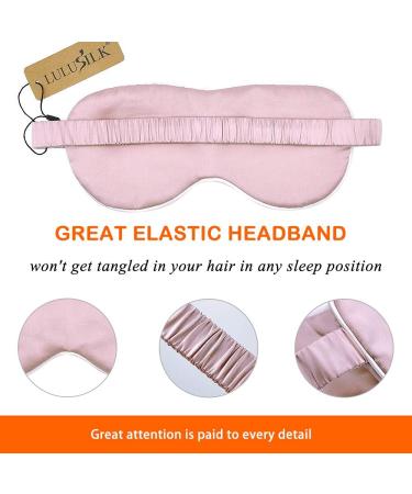 LULUSILK Mulberry Silk Sleep Eye Mask & Blindfold with Elastic Strap/Headband Soft Eye Cover Eyeshade for Night Sleeping Travel Nap (02-pink) - Buy Online on GoSupps.com
