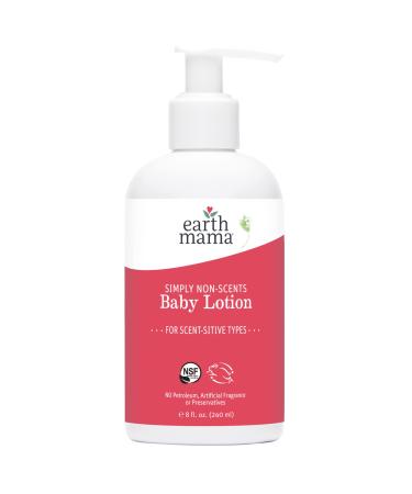 Earth Mama Simply Non-Scents Baby Lotion | Fragrance-free with Organic Calendula + Rooibos for Sensitive Skin, 8 Fl Oz Simply Non-Scents 8 Fl Oz (Pack of 1)