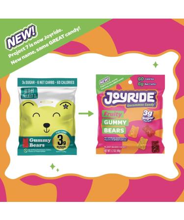 Project 7 Low Sugar Gummy Bears - Keto & Vegan Candy | 3g Sugar, 6g Net Carbs, Low Calorie Snack | Vegan, No Sugar Alcohols (8 Pack) - Buy Online on GoSupps.com