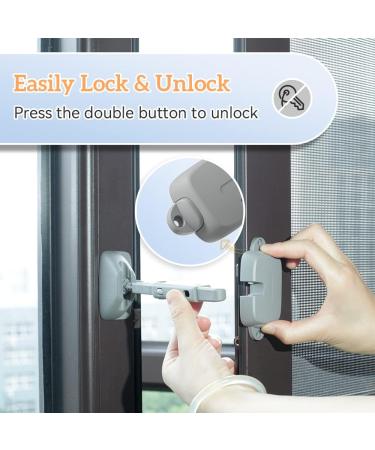SAFELON Adjustable Window Gap Size Baby Safety Window Restrictor Childproof Window Safety Lock for Kids&Pets Easy to Install and Use (2 Pcs Grey) 2 Pcs Grey - Buy Online on GoSupps.com