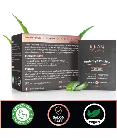 100 Pairs Under Eye Pads & Eyelash Extension Remover Gel | Lint Free Hydrogel Eye Patches for Lash Extensions & Lift | Effective Lash Glue Remover Gel for The Strongest Adhesives - Buy Online on GoSupps.com