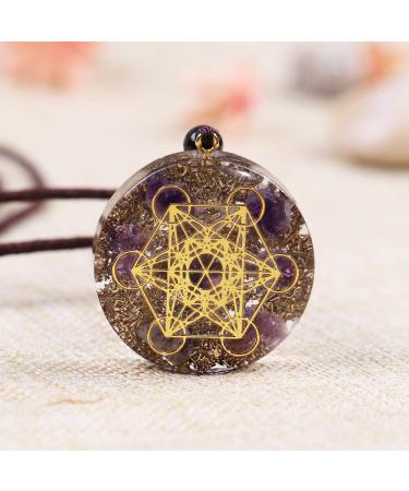 TAMHOPE Merkaba Metatron Cube Om Orgonite Pendant Necklace | Chakra Healing Gift for Men & Women - Cosmic Energy Jewelry - Buy Online on GoSupps.com