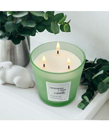 30 oz Highly Scented Soy Candle - Lemongrass & Sage Aromatherapy 120 hrs Long Lasting 3 Cotton Wicks Smokeless | Great Gift for Him & Her - Midnight Lights - Buy Online on GoSupps.com