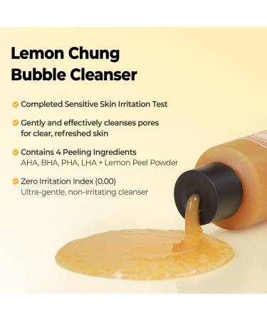 CHOSUNGAH BEAUTY Lemon Chung Bubble Cleanser with Salicylic Acid, LHA&PHA, Gentle Foaming Face Wash for Oily, Dry&Sensitive Skin, Hydrating&Exfoliating Formula, Korean Skincare (6.76 Fl Oz) - Buy Online on GoSupps.com