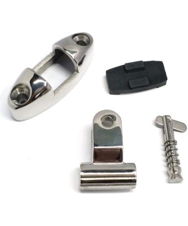 Keehui Pack of 2 Marine Grade Bimini Top 316 Stainless Steel Swivel Deck Hinge with Removable Pin - Rubber Pad Deck Mount Included - Buy Online on GoSupps.com