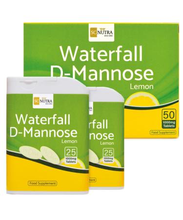Waterfall D-Mannose Tablets 1000mg with Lemon Juice - Waterfall D-Mannose Melt in The Mouth Tablets | 50 Tablets