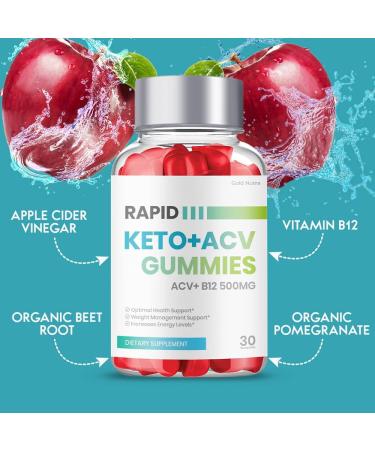 Rapid Keto ACV Gummies - Maximum Strength Weight Management Formula (3 Bottles) - Buy Online on GoSupps.com